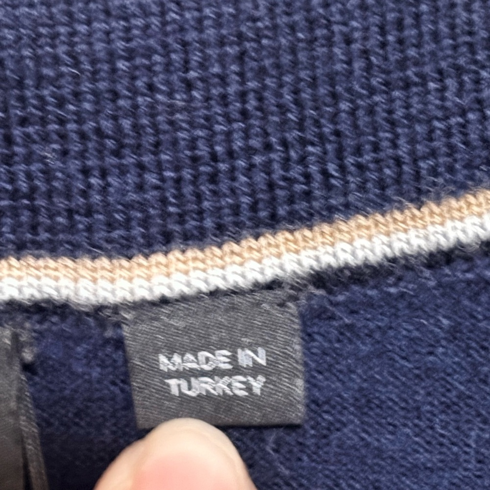 BOSS long-sleeve polo sweater in navy blue - Picture 5 of 8